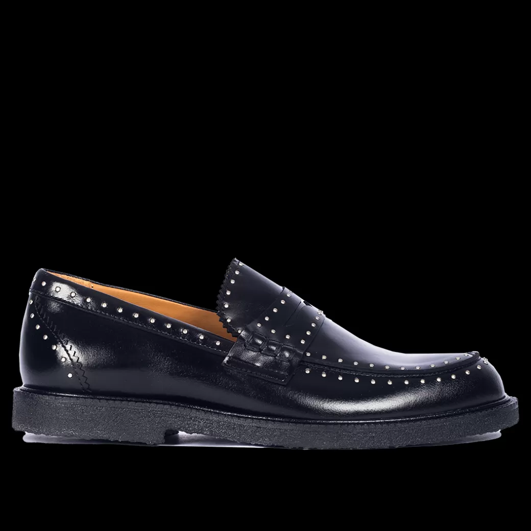 Store Klassisk Penny Loafer Med Dekorative Sølvnitter Dame Loafers | Sko