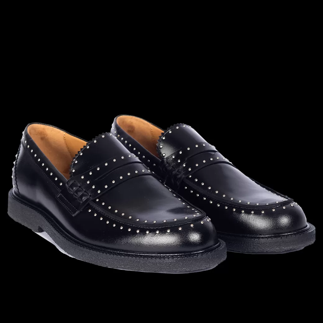 Store Klassisk Penny Loafer Med Dekorative Sølvnitter Dame Loafers | Sko