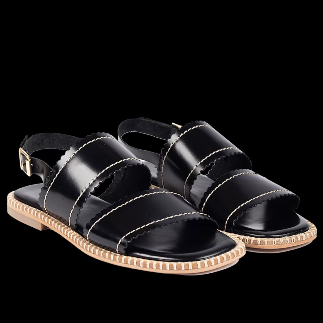 Best Sale Lædersandal Med Bølge Kanter Dame Sandaler