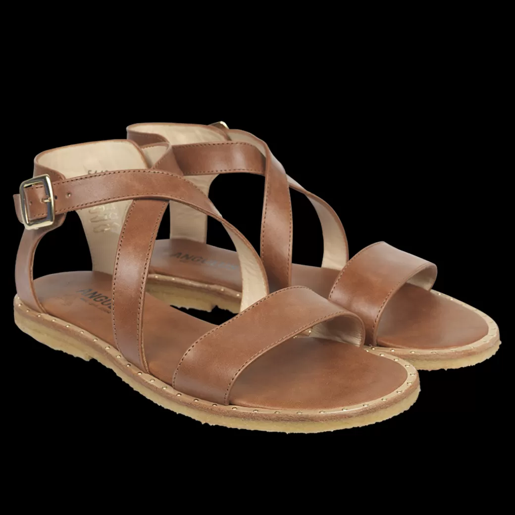 Store Sandal M. Krydsende Remme Og Spænde Ved Anklen Dame Sandaler